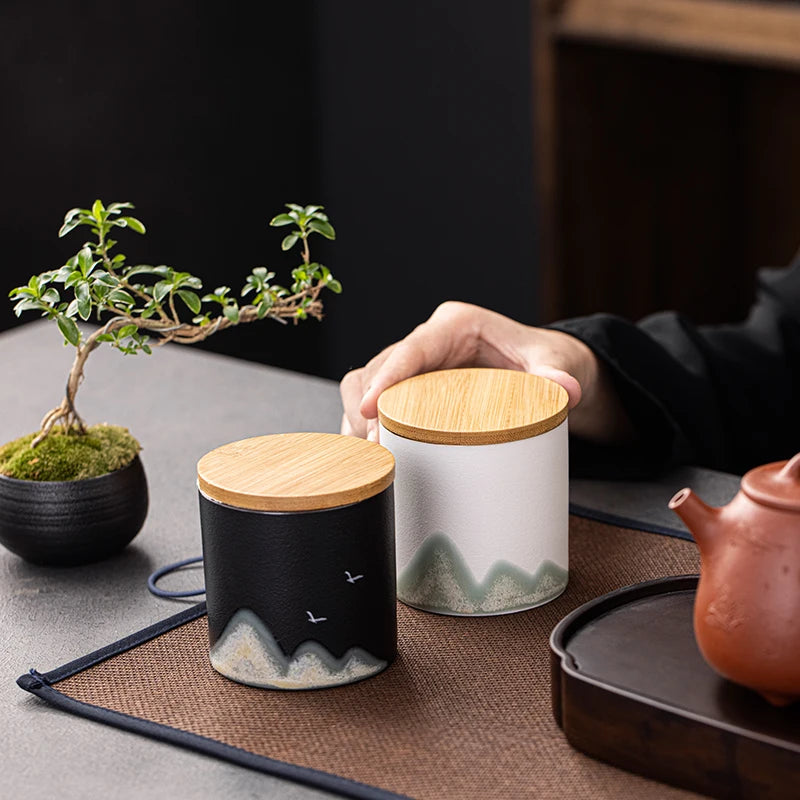 Mountain ceramic tea canister - KITCHUNI