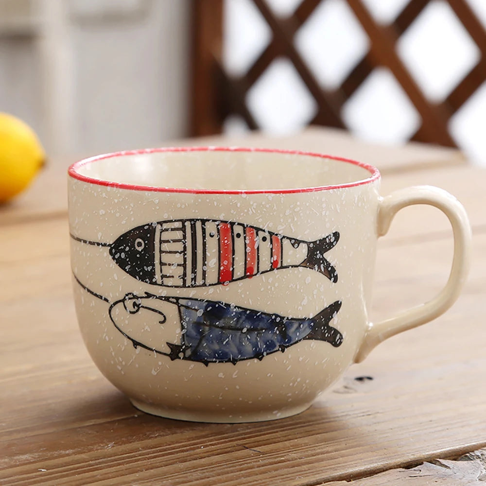 Hand Painted Japanese Cartoons Style Mug - KITCHUNI