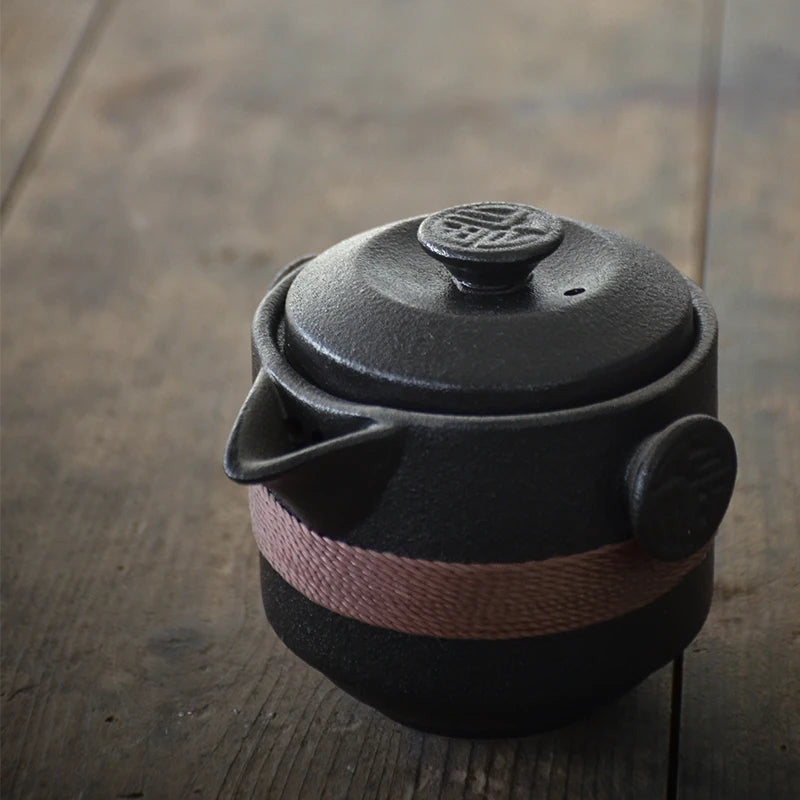 Black ceramic teapots tea set - KITCHUNI