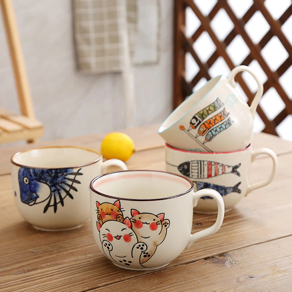 Hand Painted Japanese Cartoons Style Mug - KITCHUNI