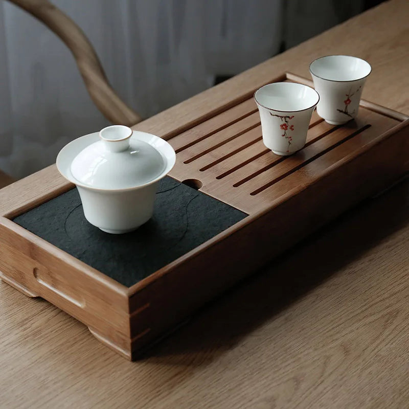 Wujin Stone And Bamboo Tea Tray - KITCHUNI