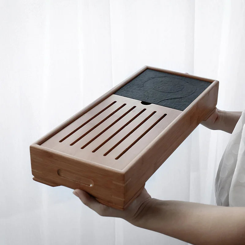 Wujin Stone And Bamboo Tea Tray - KITCHUNI