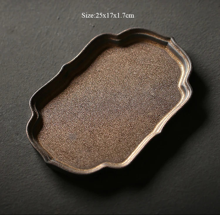 Golden Pottery Serenity Tea Tray - KITCHUNI