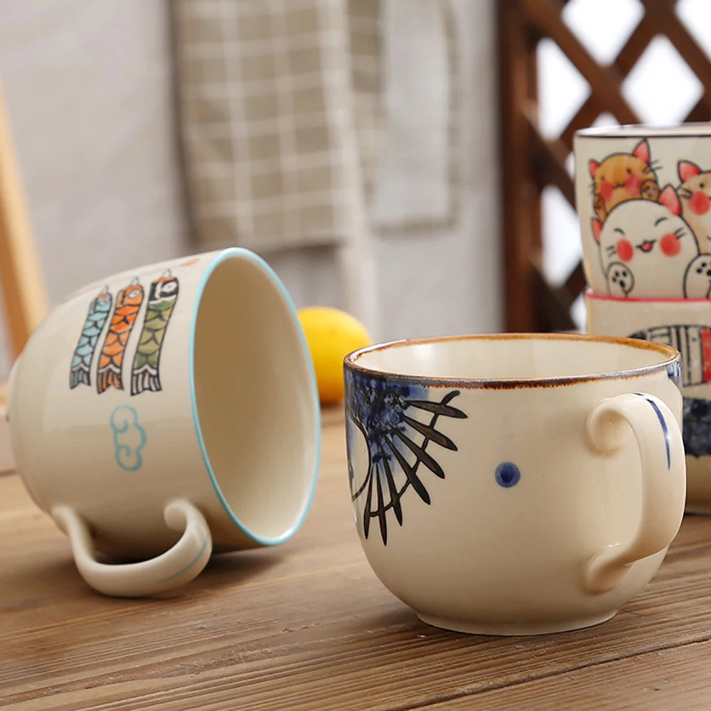 Hand Painted Japanese Cartoons Style Mug - KITCHUNI