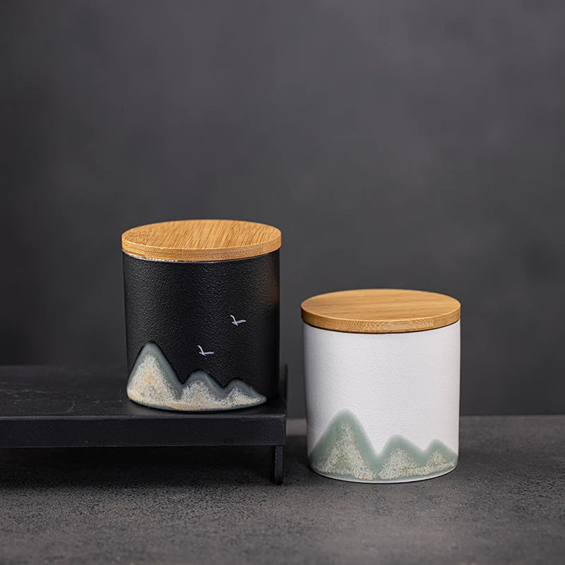 Mountain ceramic tea canister - KITCHUNI