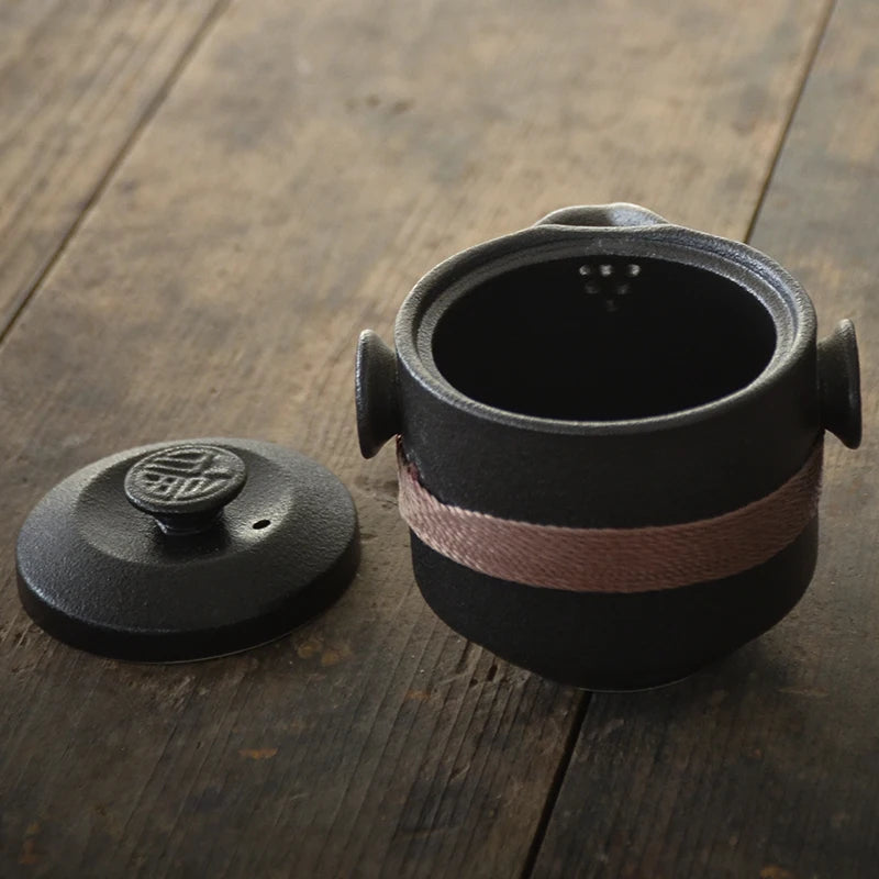 Black ceramic teapots tea set - KITCHUNI