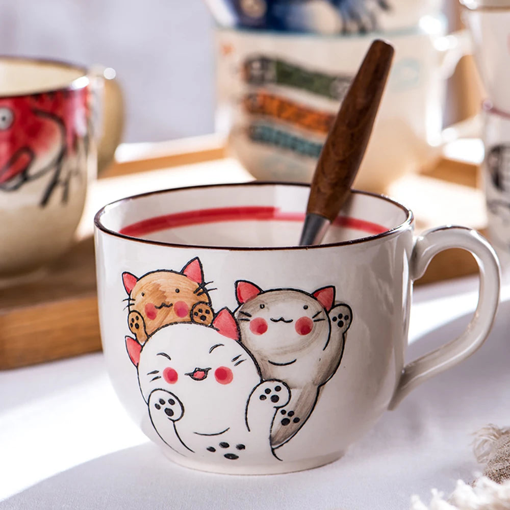 Hand Painted Japanese Cartoons Style Mug - KITCHUNI