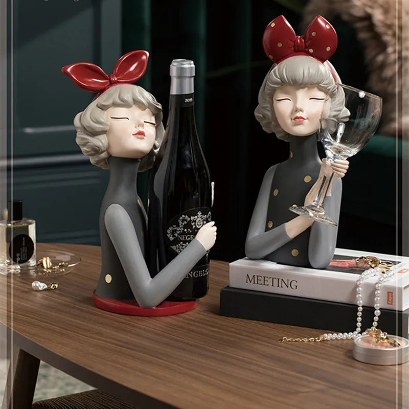 Dancing Girl Figurine Wine Rack - KITCHUNI