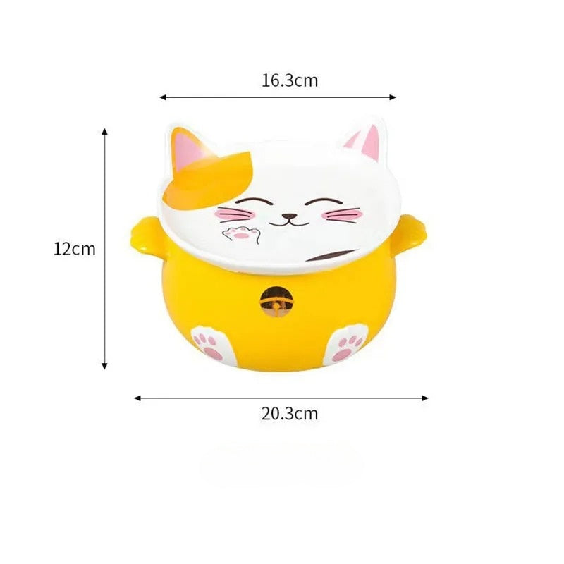 Cartoon Cat Soup Salad Bowl - KITCHUNI