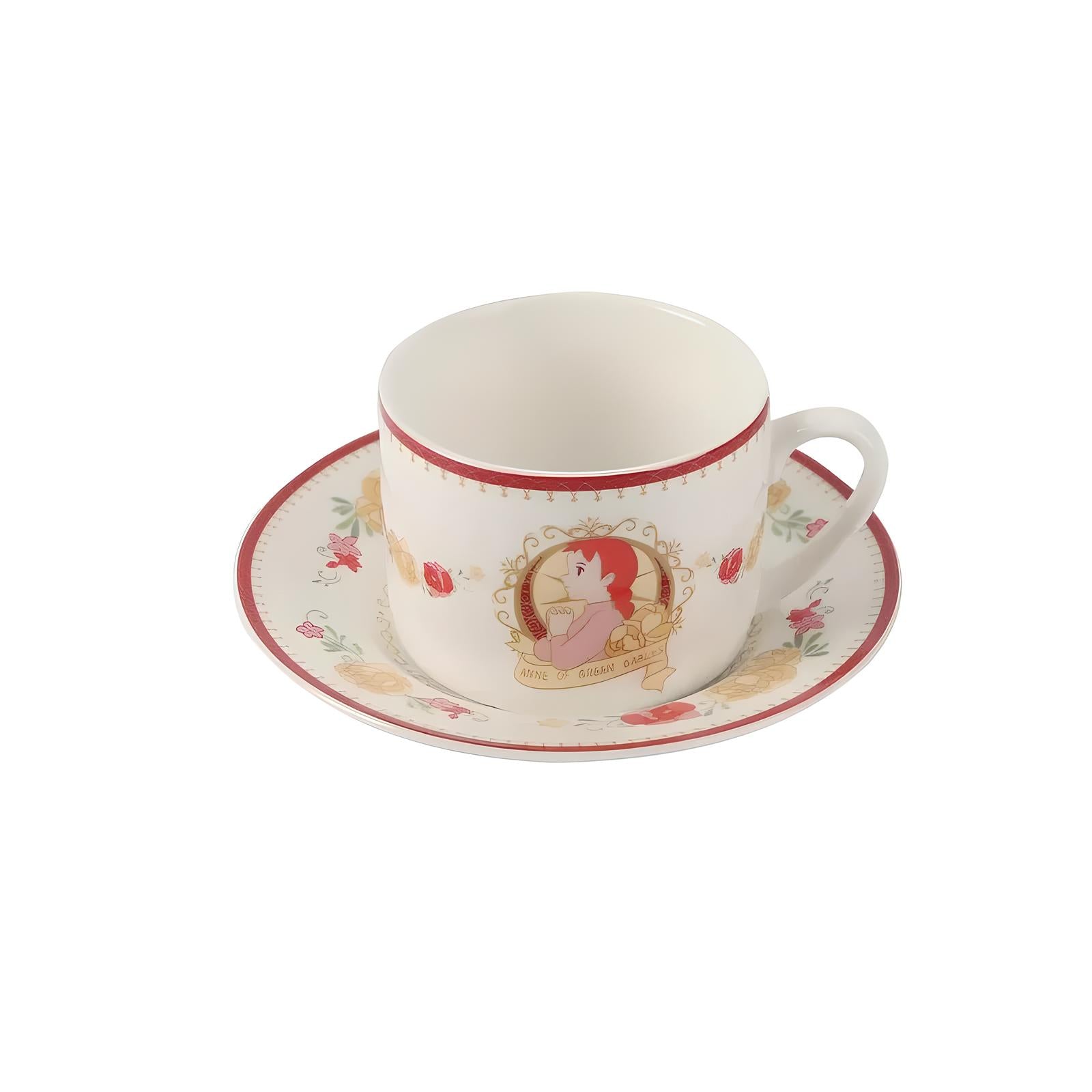 Crimson Charmer Tea Cup With DIsh