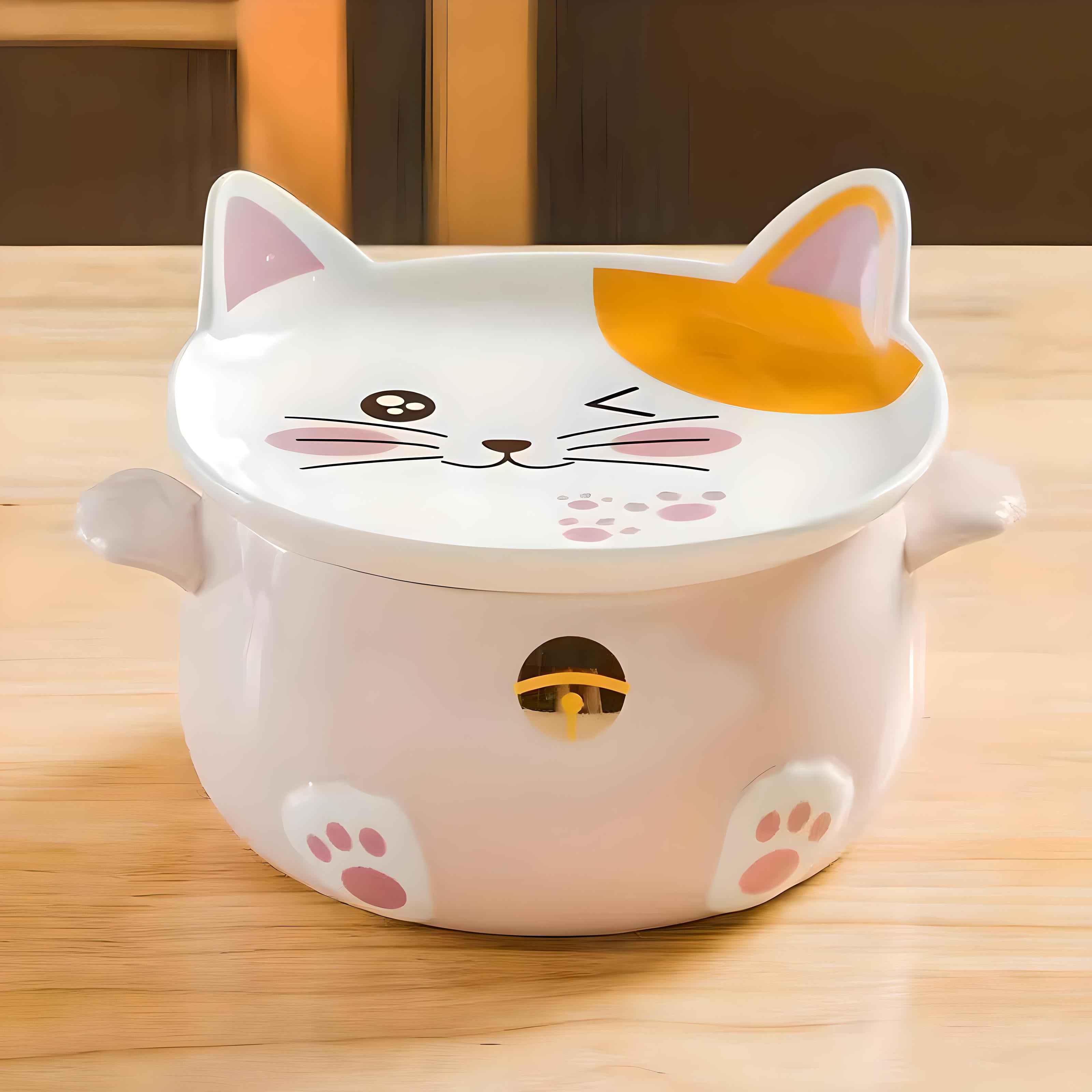 Cartoon Cat Soup Salad Bowl