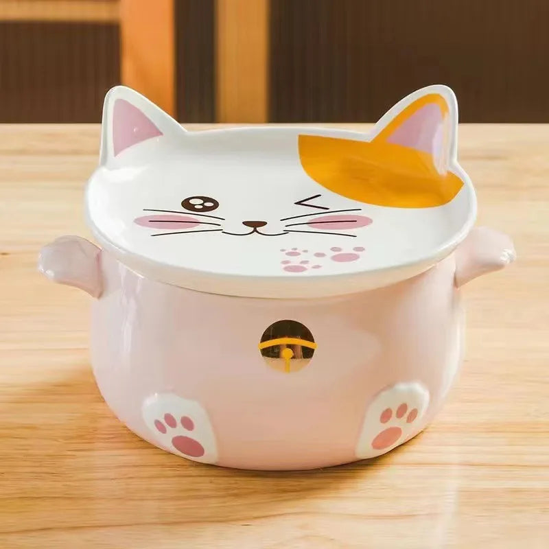 Cartoon Cat Soup Salad Bowl - KITCHUNI